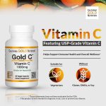 California Gold Nutrition Gold C – Gold Standard Ascorbic Acid Vitamin C – 1,000 mg per Serving 60 Veggie Capsules