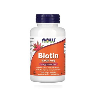 Now Biotin 5,000 mcg 120 Veg Capsules