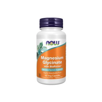 NOW Magnesium Glycinate with BioPerine 60 Veg Capsules